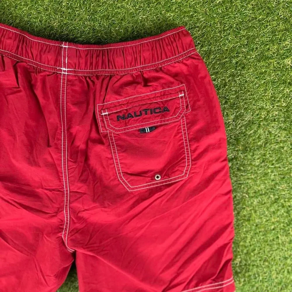 Nautica Men's Red Swim-briefs-shorts